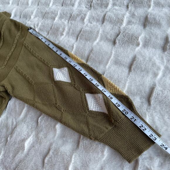 🔥VTG Cotton Blend Argyle Diamond Classic Grandmacore Academia Cardigan Sweater - Picture 13 of 15